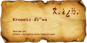 Krosetz Éva névjegykártya